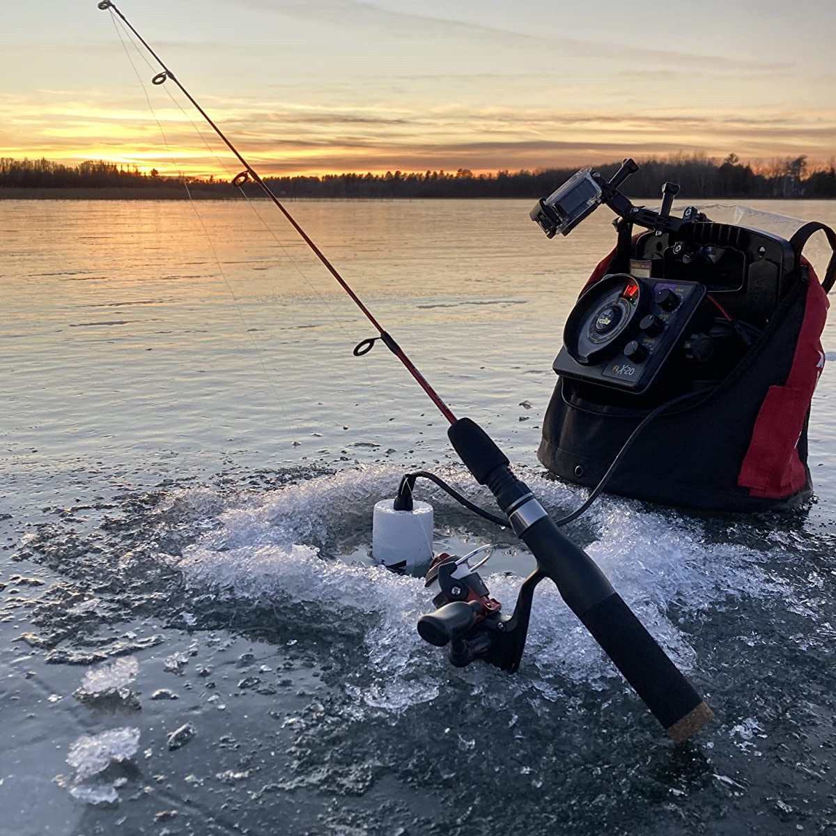 52pcs Ice Fishing Gear Set Ice Fishing Rod and Reel Combo with Ice Fishing  E0I0