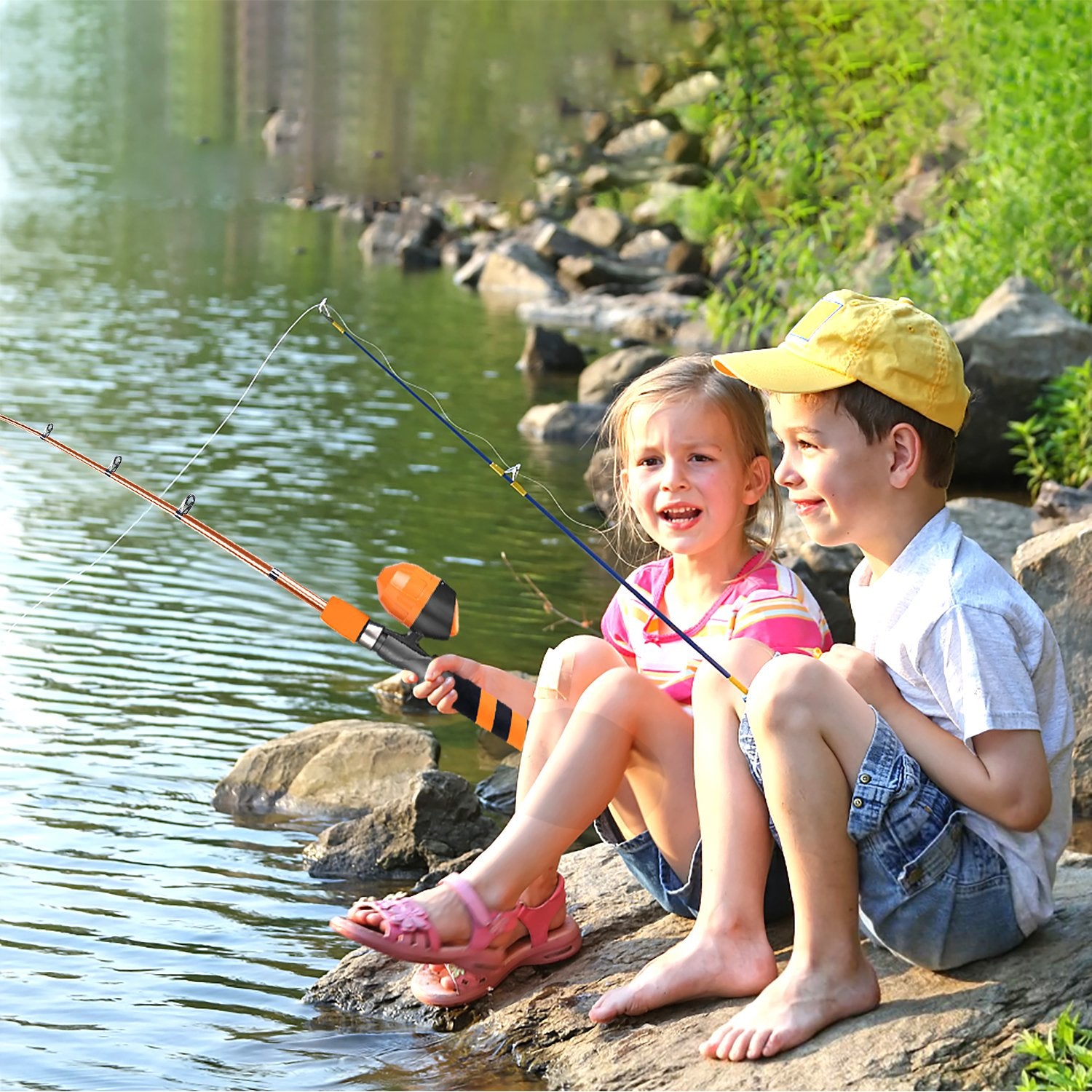 Colorful Children's Fishing Rod and Reel Combo Fun for Fishing Enthusiasts