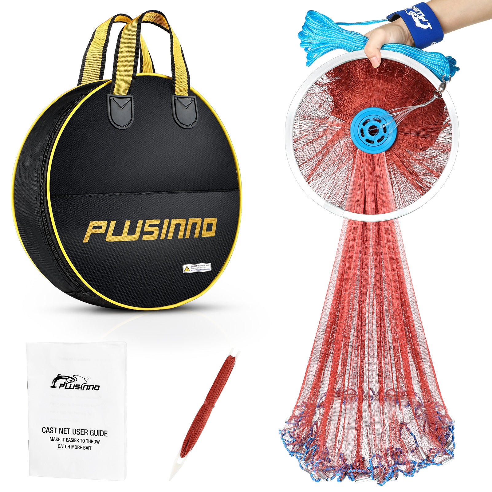 Fishing Cast Net Big Frisbee Fishing Net with Thick Line Hand Throwing Net Fishing  Net for Bait Fish (Color : Blue, Size : 3x6m) : : Sports & Outdoors