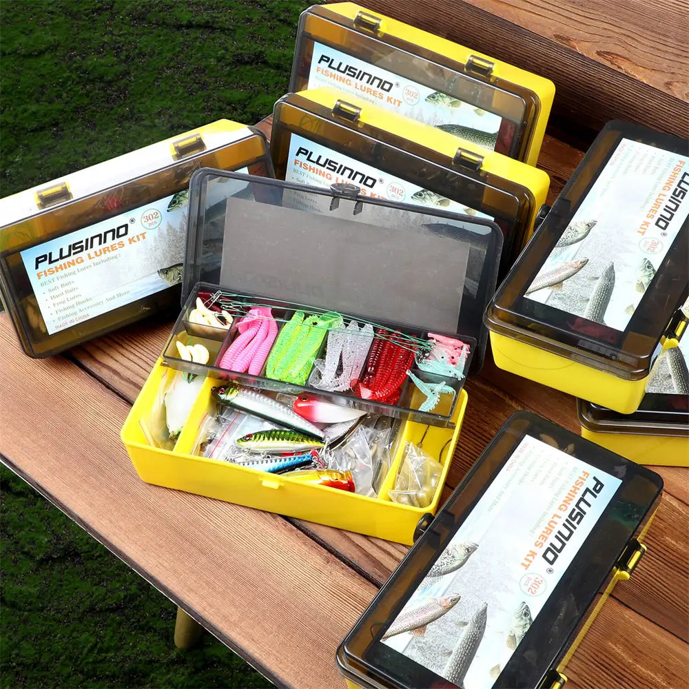 PLUSINNO 253/108pcs Fishing Accessories Kit, Fishing Tackle Box