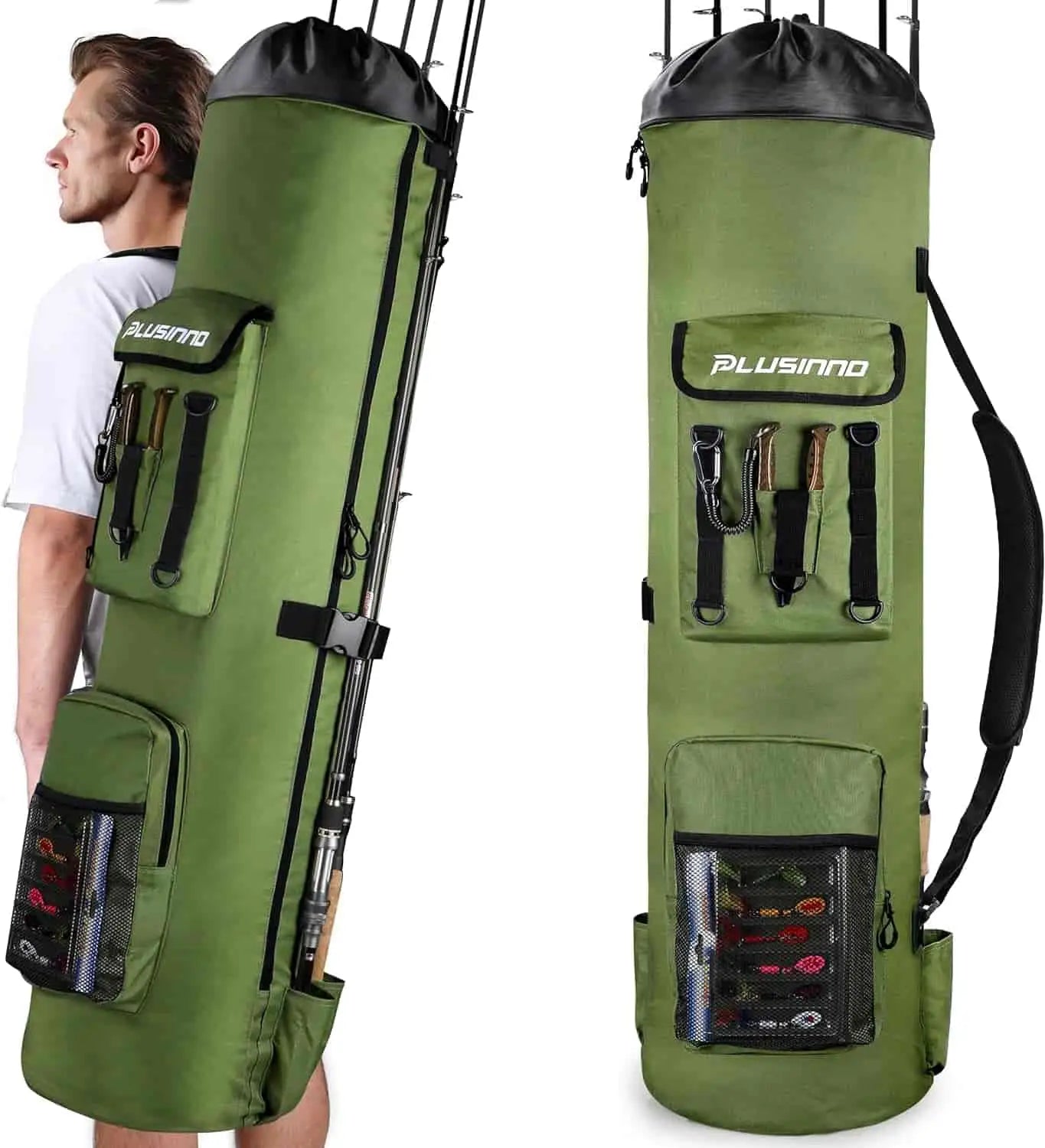 Large Capacity Lure Fishing Bag Multi-Function Waist Bag Fishing Rod Bag  Tactical Backpack Shoulder Bag Fishing Gear Bag X232N3