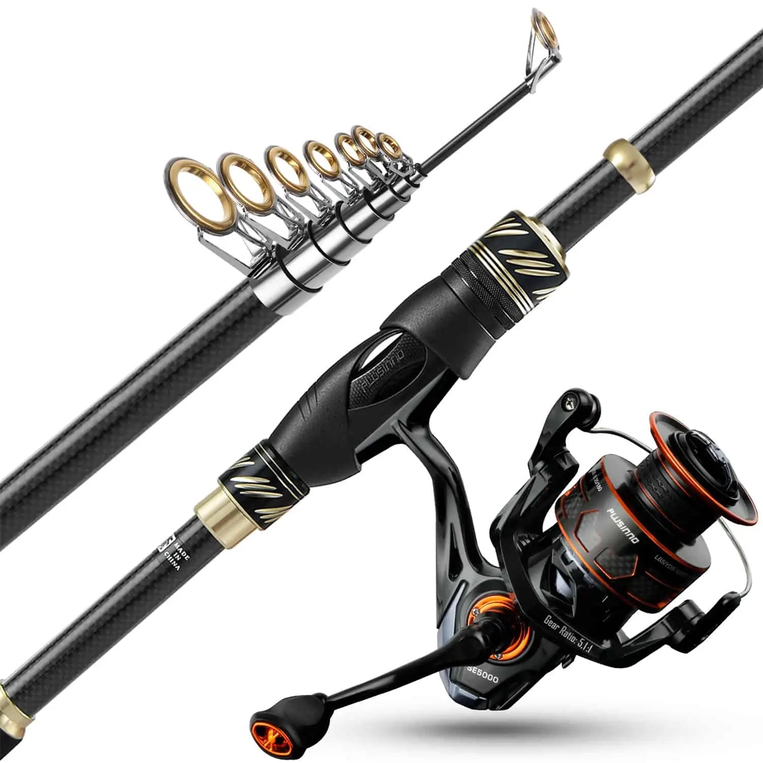  PLUSINNO Fishing Rod and Reel Combos, Fishing Net，Saltwater  Freshwater Resistant Fishing Gear : Sports & Outdoors
