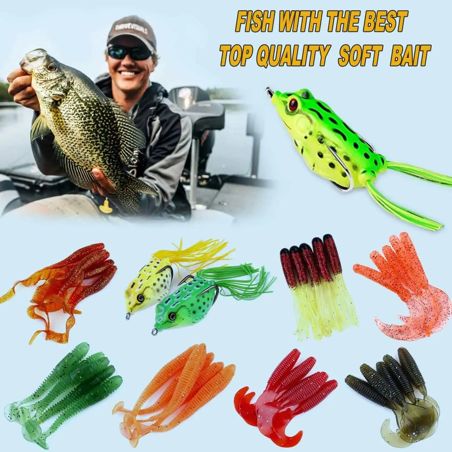Fishing Lure Kit Set! Catch More Fish, Anywhere, Anytime. Includes Tackle  Box