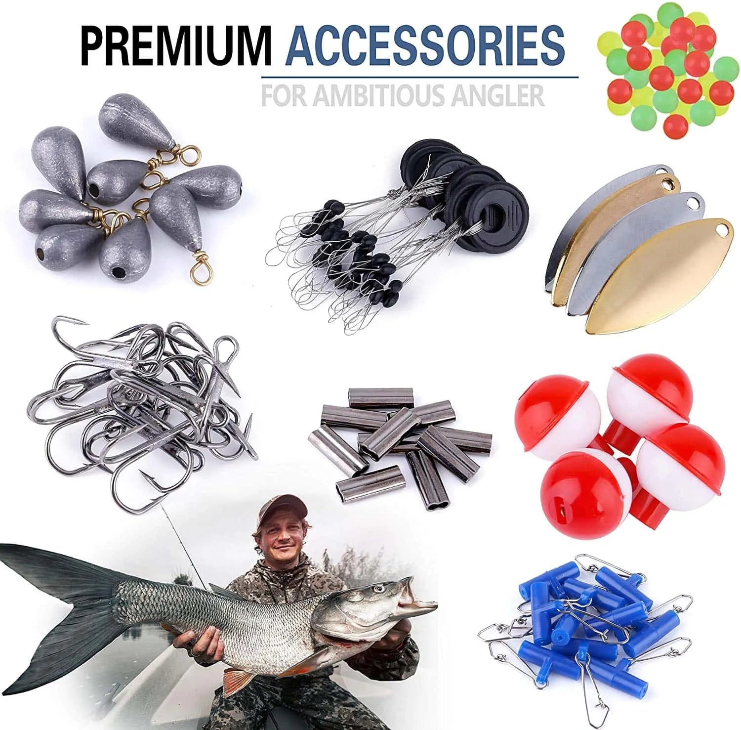 263pcs Fishing Accessories Set Fishing Gear Kit Fishing Component W/ Tackle  Box