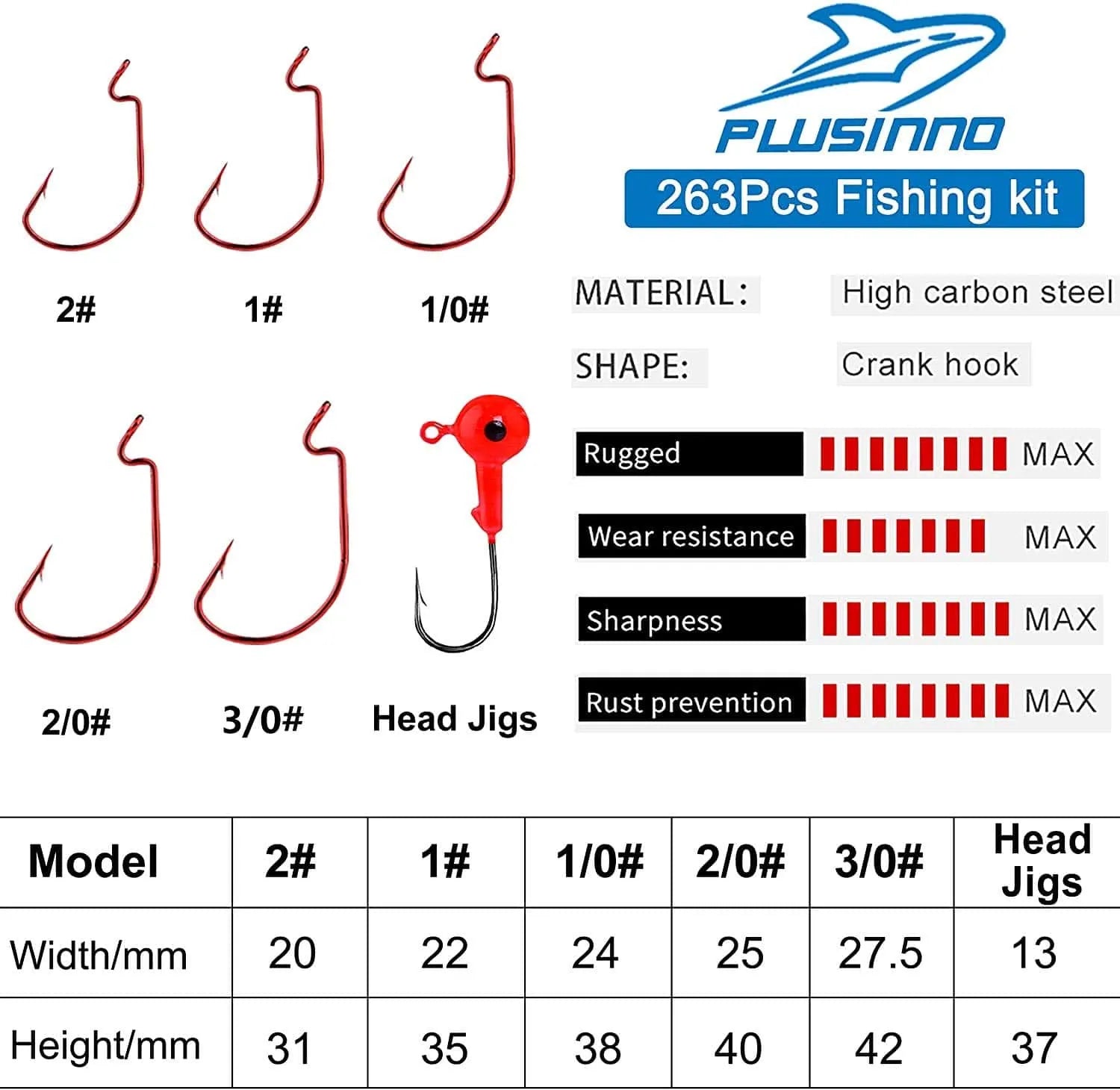 PLUSINNO 263Pcs Fishing Accessories Kit – Plusinno