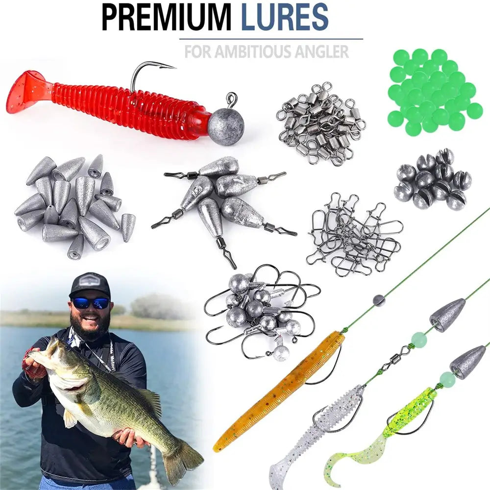 PLUSINNO Fishing Lures for 12 Rigs, Fishing Tackle Box with Tackle Included  Crankbaits, Spoon, Hooks, Weights and More Fishing Accessories, 353 Pcs  Fishing Lure Baits Gear Kit for Freshwater Bass… : 