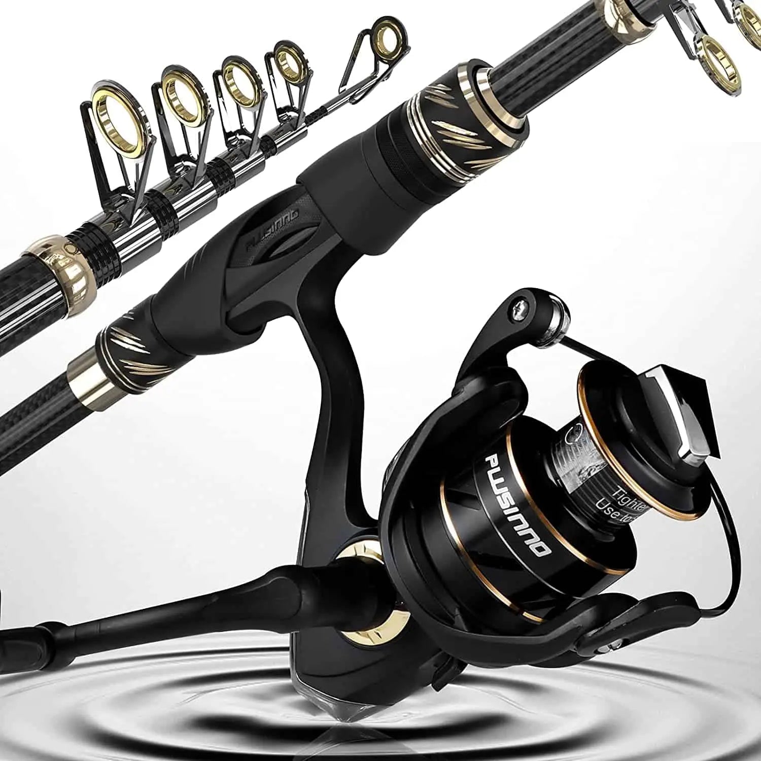 PLUSINNO Fishing Rod and Reel Combos Carbon Fiber Telescopic Fishing Rod  with Reel Combo Sea Saltwater