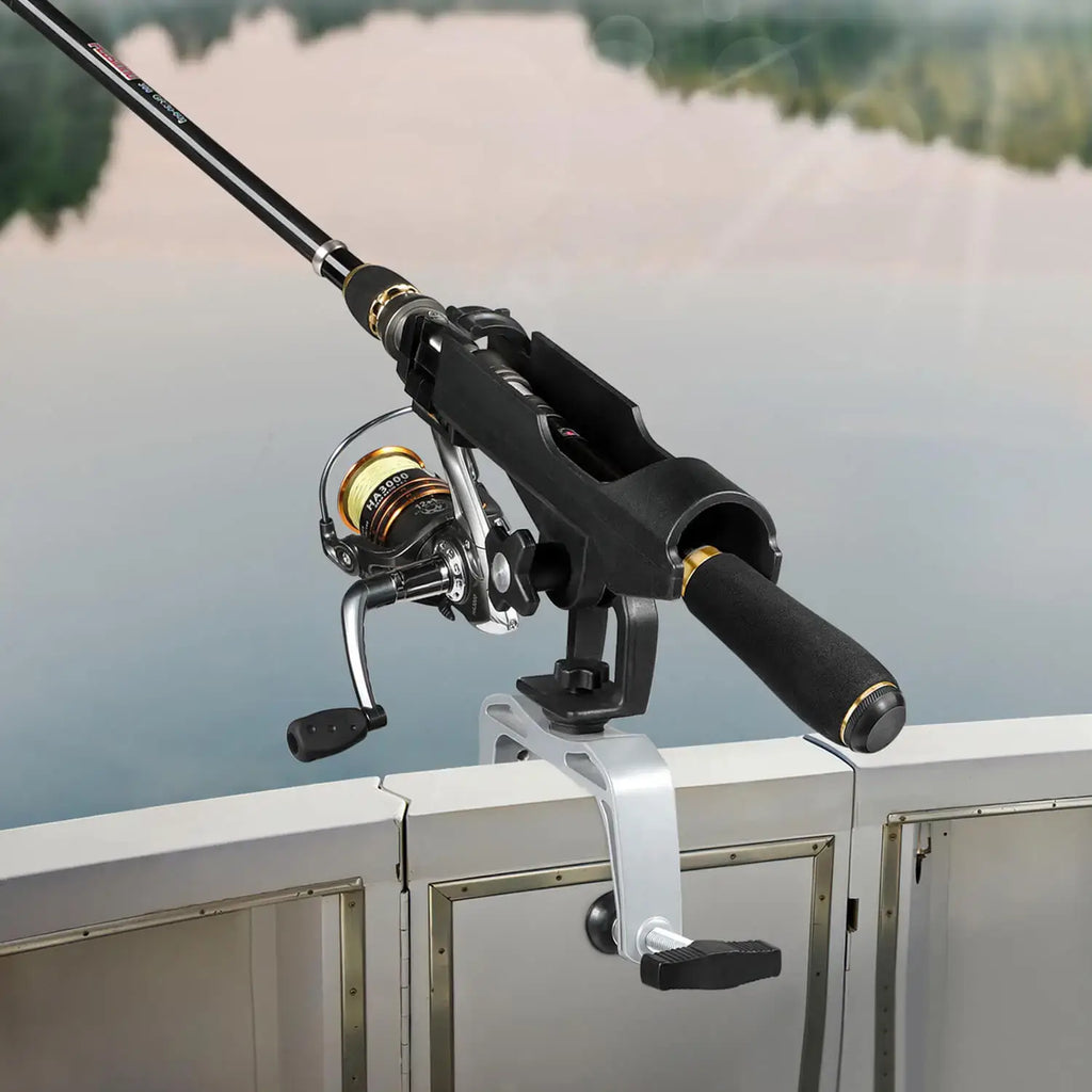 PLUSINNO Fishing Boat Rods Holder with Large Clamp Opening 360 Degree Adjustable