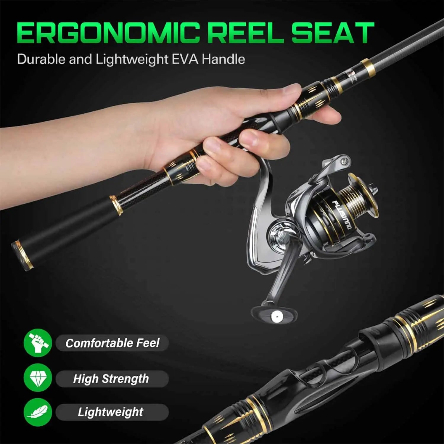 PLUSINNO Eagle Hunting X Fishing Rod and Reel Combo with Carrier Case –  Plusinno