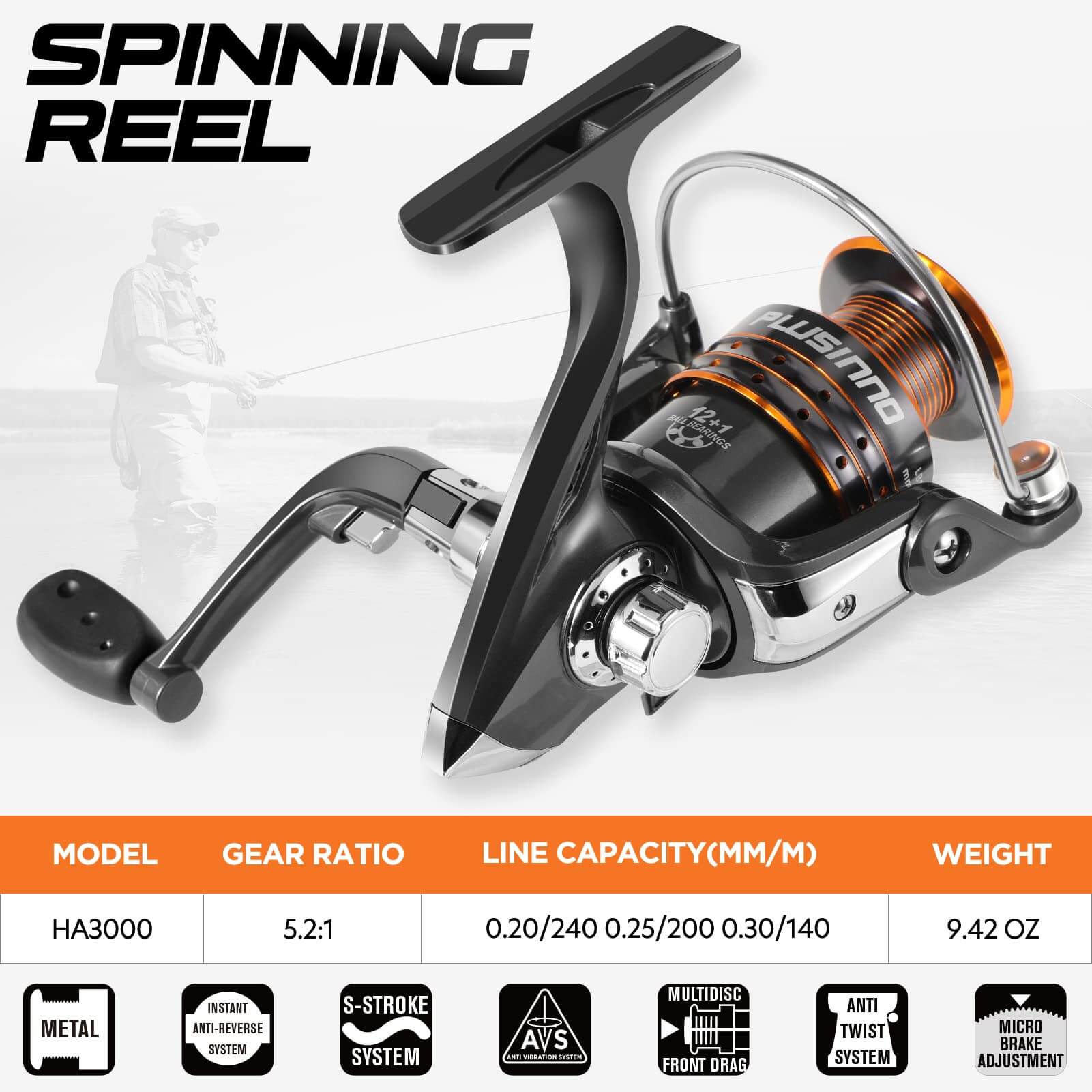 PLUSINNO Fishing Rod and Reel Combos Carbon Fiber Telescopic Fishing Pole  with Spinning Reels Sea Saltwater Freshwater Kit Fishing Rod Kit