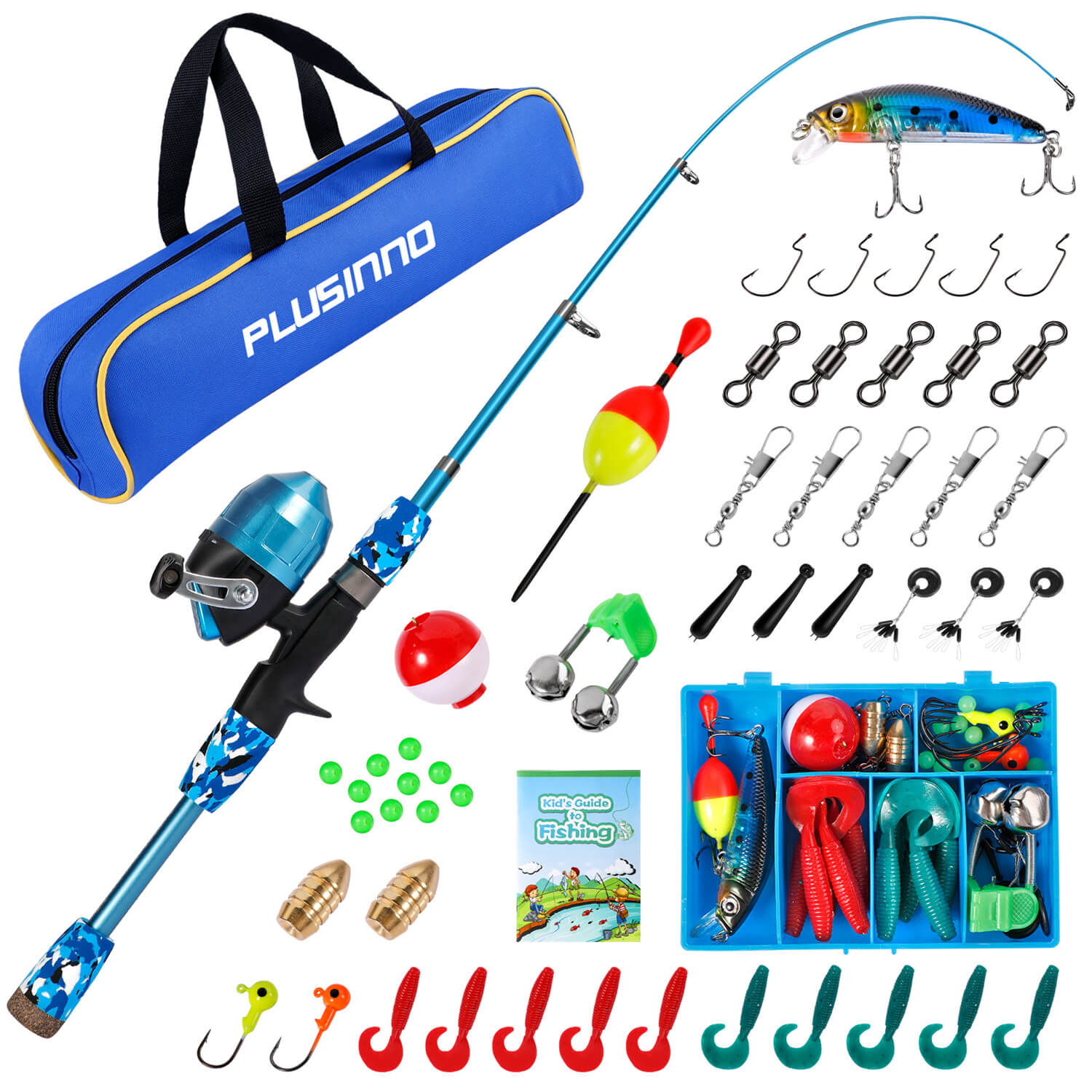 HOMPO Kids Fishing Pole, Portable Telescopic Fishing Rod and Reel Combo  Kit, Youth Fishing Kit with Travel Bag Fishing Gear Set for Beginner Kids