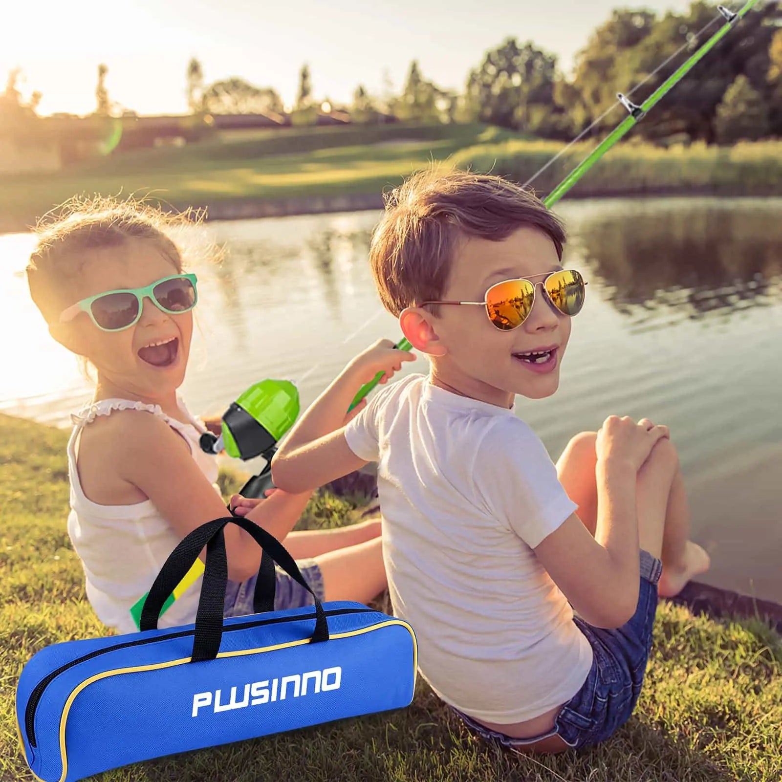 LEOFISHING Kids Fishing Pole Set with Full Starter Kits Portable