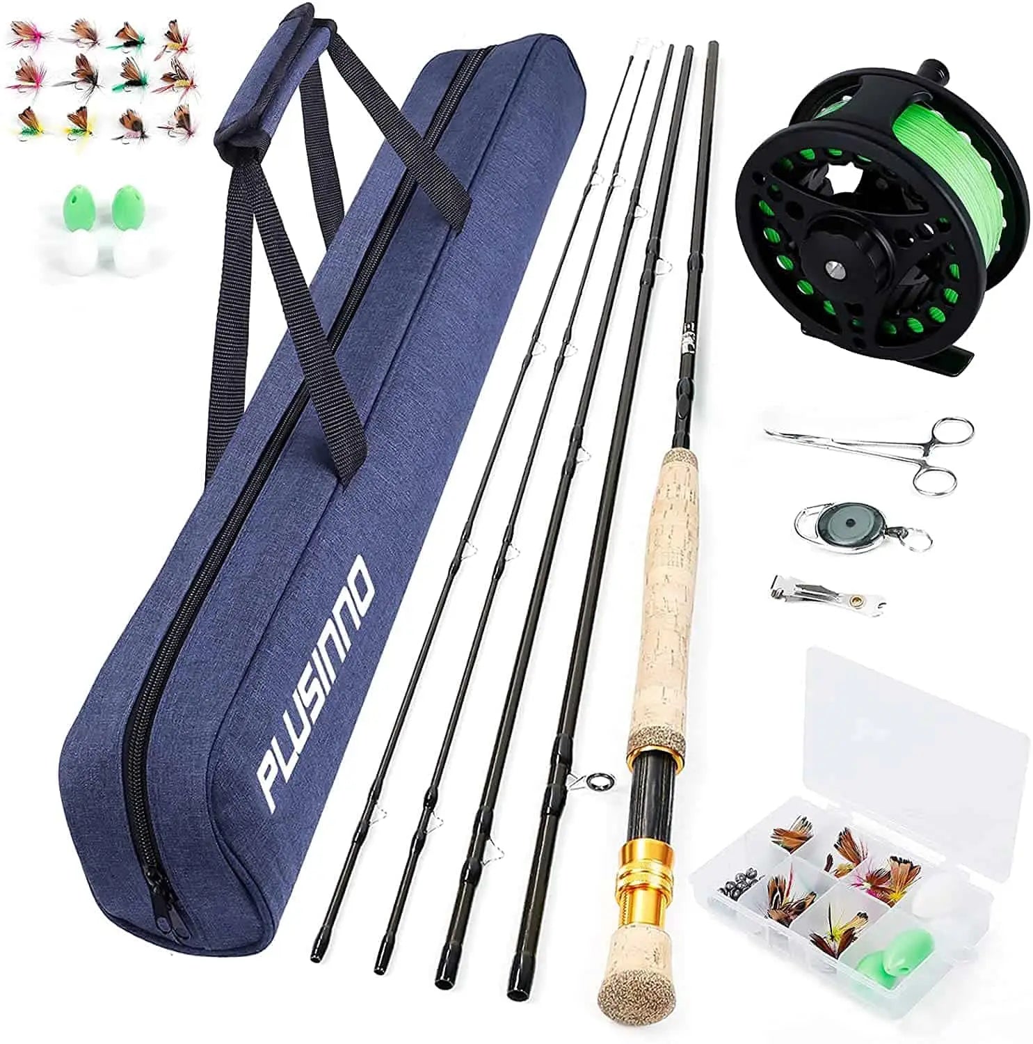 PLUSINNO Fly Fishing Rod and Reel Combo Starter Kit – Plusinno