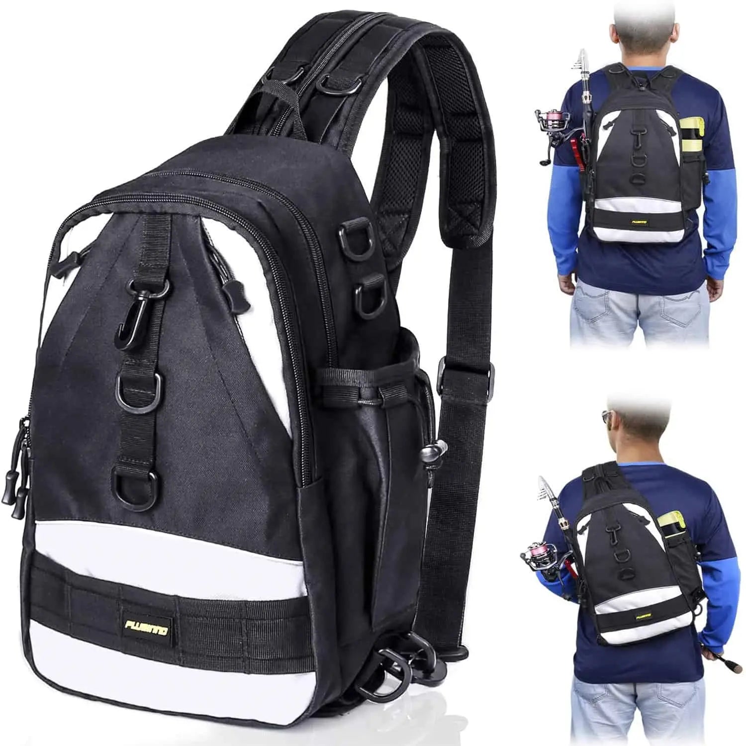 Ghosthorn Fishing Tackle Backpack Storage Bag - Outdoor Shoulder Backpack - Fishing  Gear Bag Large Black