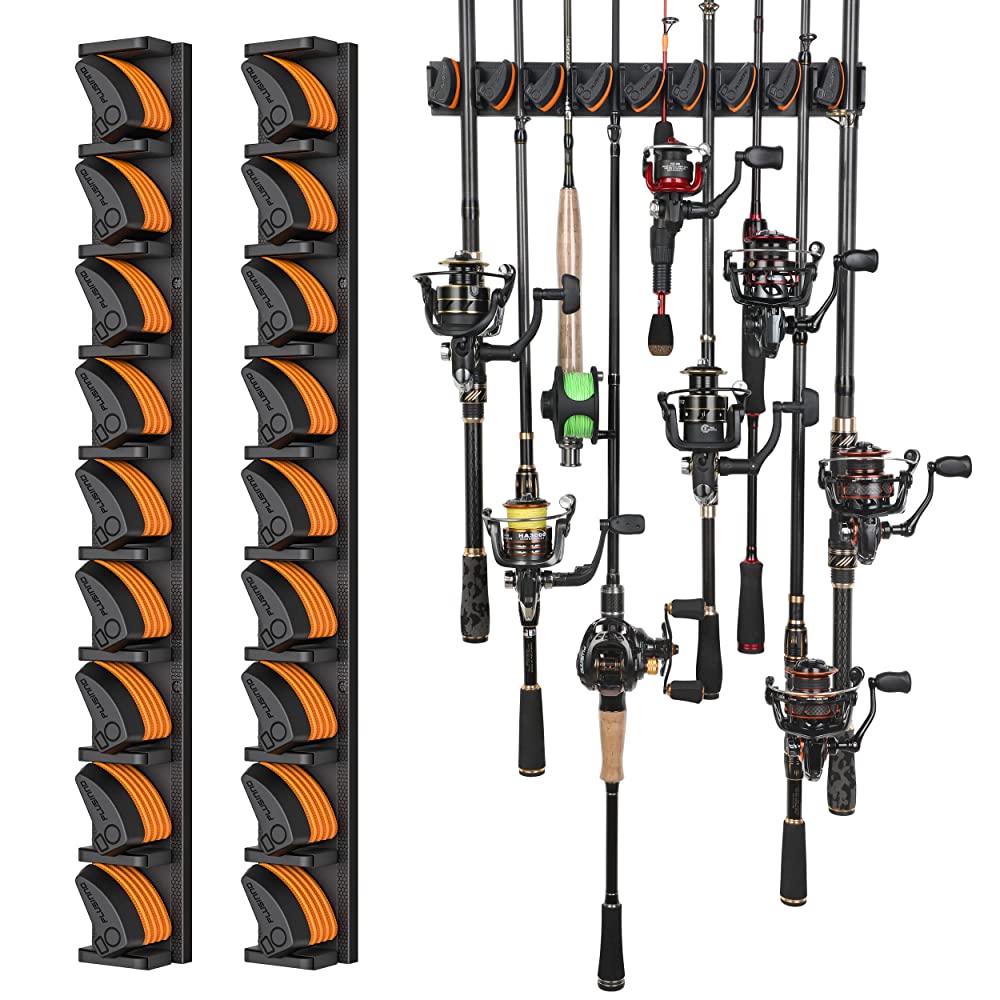 Fishing Rod Wall Holder | Horizontal Fishing Pole Holder and Rack | Heavy  Duty Portable Easy to Mount Wall Mount Durable Fishing Rod Wall Holder  Holds